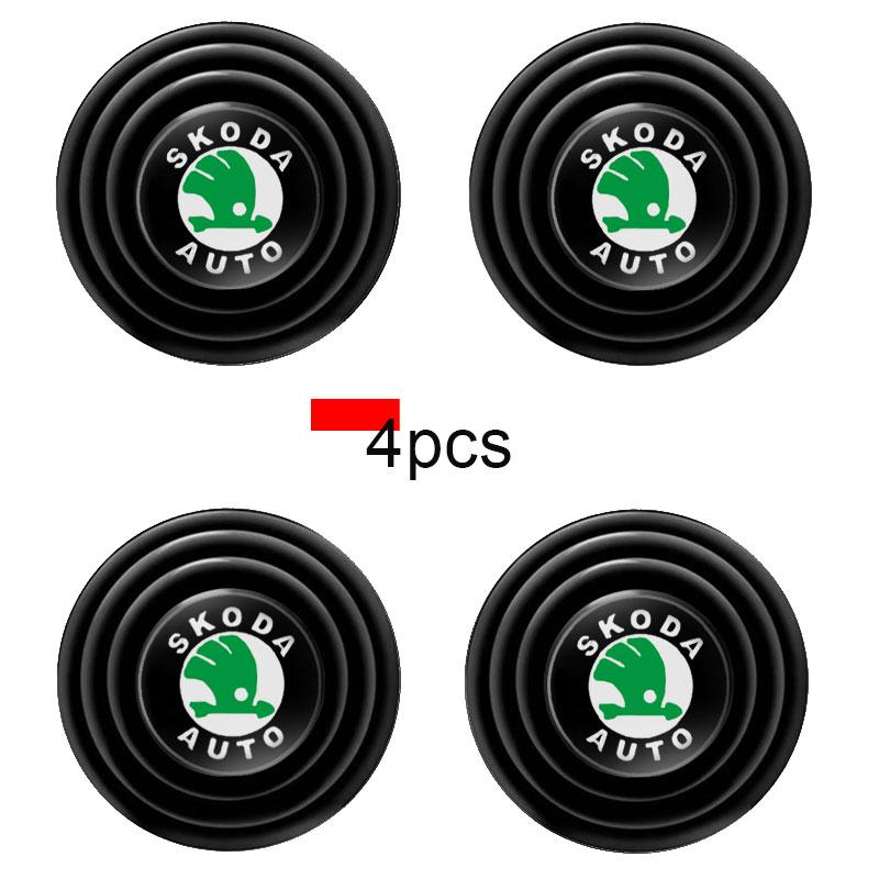 2025 New 4PCS Silicone Car Door Shock Pad Soundproofing Mat Accessories For Skoda Kodiaq Fabia Kamiq Karoq Octavia A5 A7 Rapid S