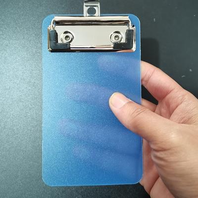 Small Clipboard with Retactable Hanging Hook Portable Clipboard Metal Clip Clipboard 10x22cm Writing Board for Office