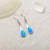 Hawaiian Ocean-Style Opal Teardrop Earrings