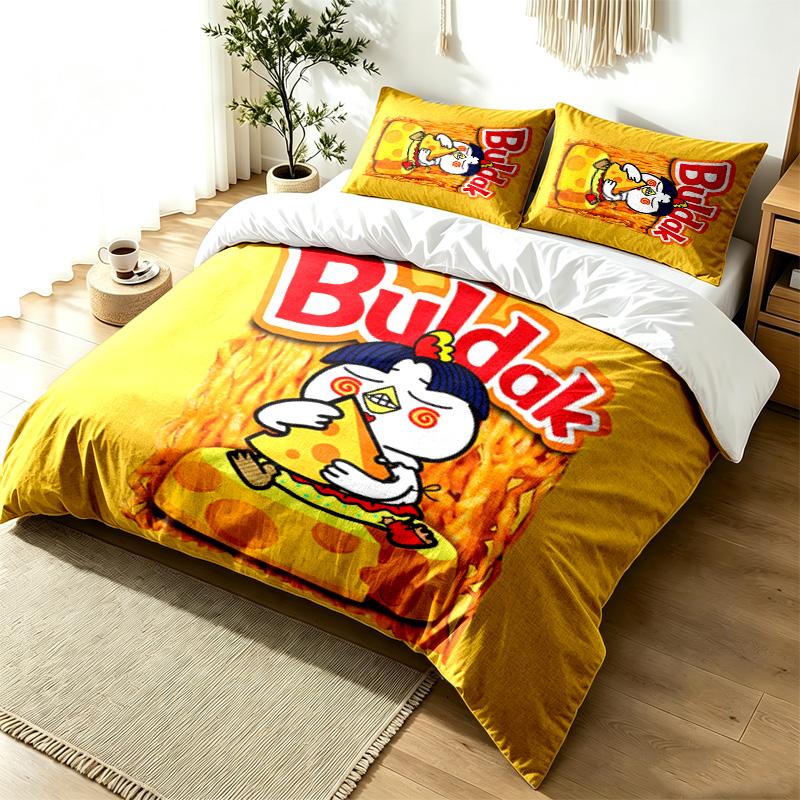 Buldak 3pc Duvet Cover Set Simple Modern Bedding Set Wrinkle Resistant Soft Fabric All Season Use a perfect gift