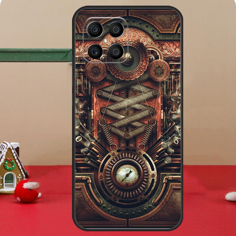Steampunk Style Gears Levers Engine Case For Huawei P40 Lite P20 P30 P60 P Smart Z Nova 9 Honor X8 X9a 50 70 Magic 5 Pro Cover