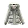 Hooded Down Cotton-padded Jacket with Down Thickened Cotton-padded Jacket Winter Short Jacket
