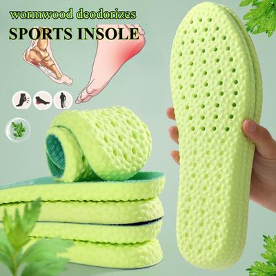 Semelle intérieure en bois d'absinthe à la menthe poivrée pour homme/femme, antibactérienne, anti-odeur, chaussures d'été blanches, absorption des chocs, respirantes, absorbant la transpiration, coussinet confortable