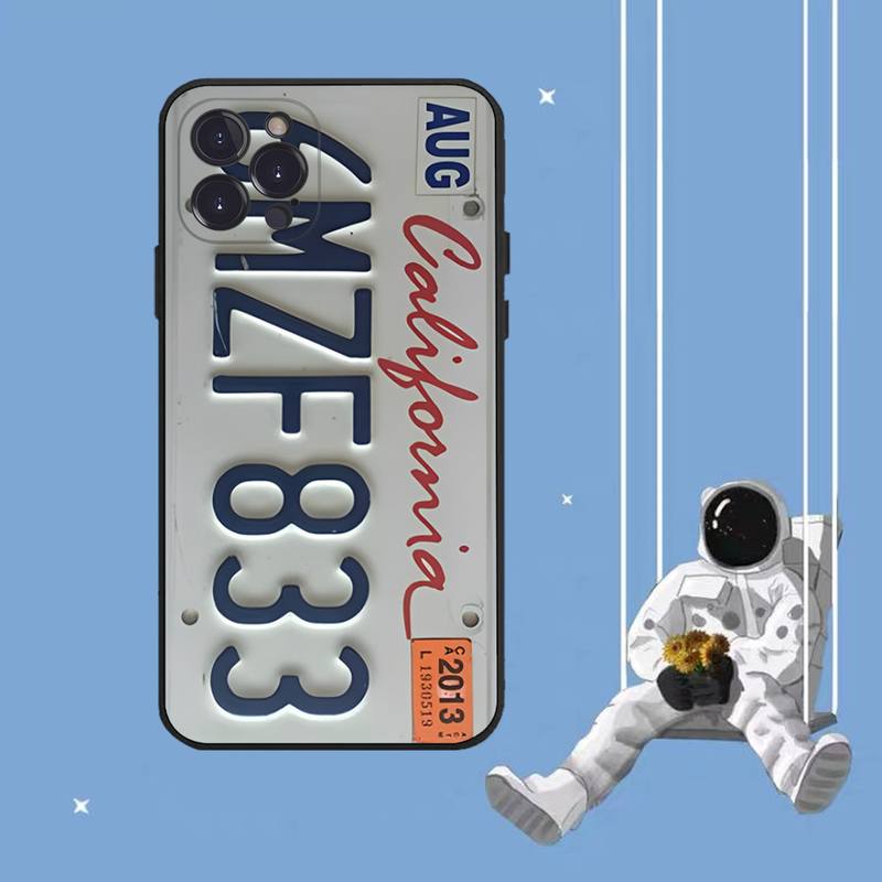 Retro Funny License Plate Number Car Phone Case For iPhone 8 7 6 6S Plus X SE 2020 XR XS 14 11 12 13 Mini Pro Max Mobile Case