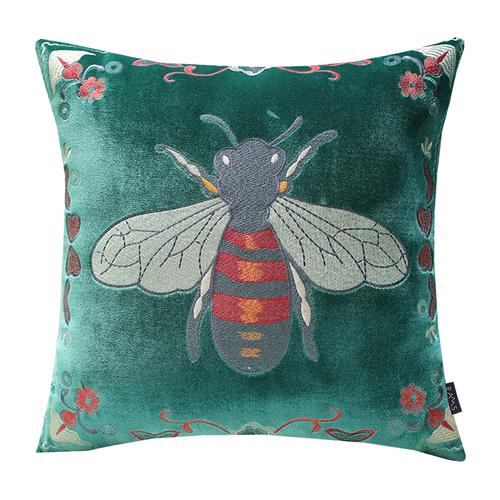 European Cushion Cover Animal Bee Embroidery Pillowcases Exquisite Cojines Decorativos Para Sofa Decorative Pillows Cushions