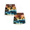 Men's Fun Print Waist Swim Trunks and Beach Shorts with Elastic Waistband