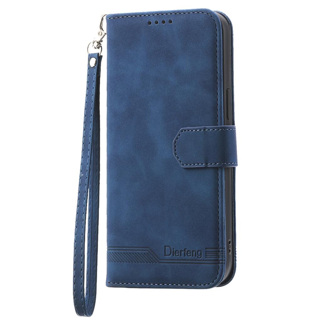 DIERFENG DF-03 Leather Case For Xiaomi Poco C75 4G/Redmi 14R 5G/14C 4G Lines Imprint Wallet Phone Cover