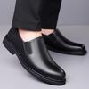 Business Party Formal Platform Shoes  Solid Color Thick Soled Fashion Casual Dress Shoes Male High Quality Leather Loafers Shoes