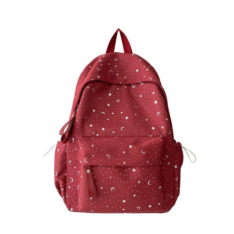 School Bag New School Bag, Stylish Korean Style INS Girly Casual Travel Lightweight Backpack, Starry Sky Student Backpack