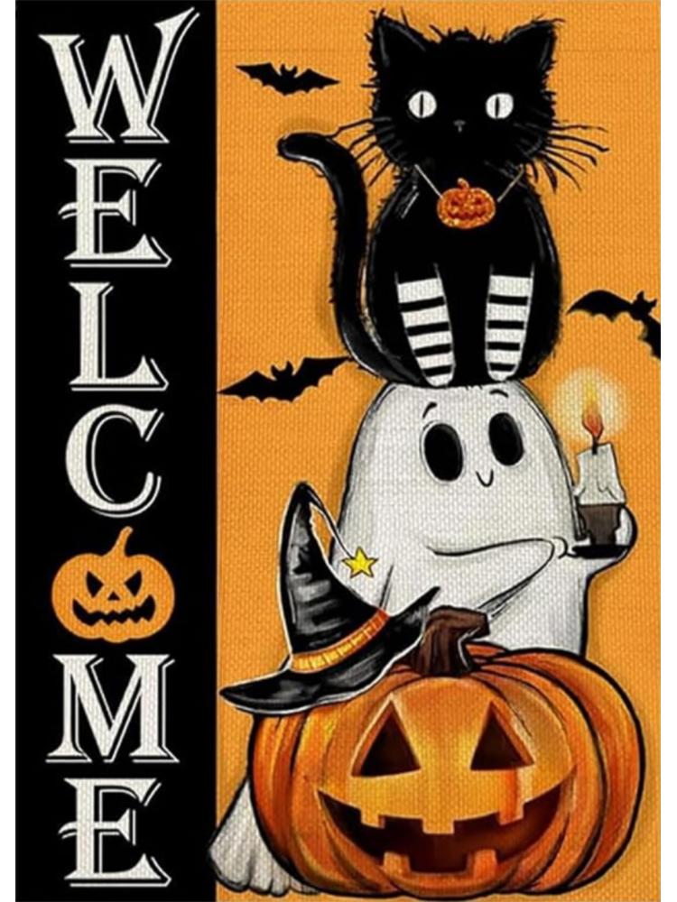 

Новый алмазный рисунок 5DDIY квадратная/круглая алмазная мозаика тыква кошка ювелирные изделия вышивка Хэллоуин картина украшение для дома подарок Full Round 20x30CM