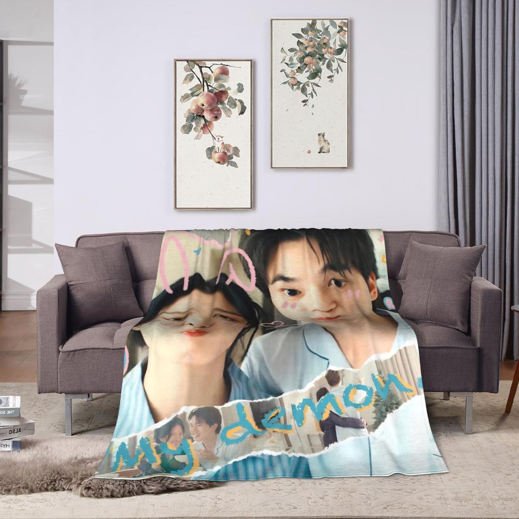 Song Kang my demon actor   Flannel Blankets  Super Soft Throw Blanket for Bedroom Camping Novelty Bedspread Sofa Bed Cover