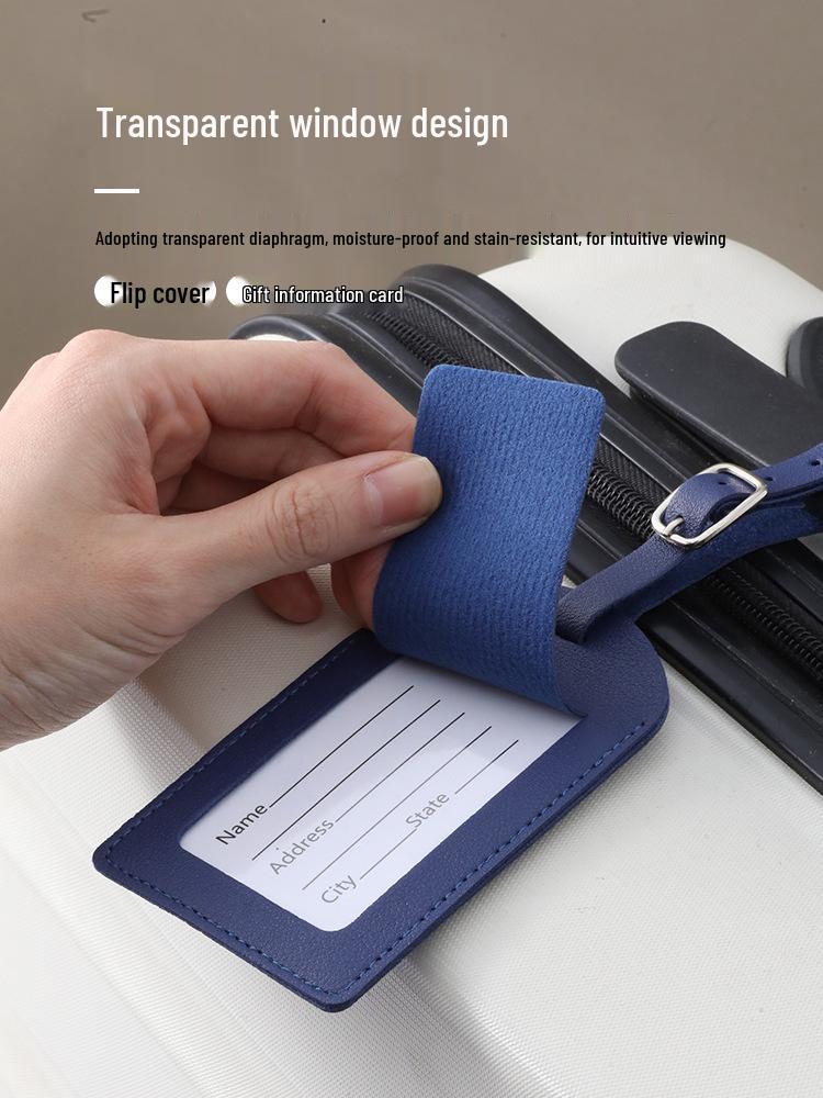 Winter 2022 Multicolor PU Leather Luggage Tag – Anti-Lost Boarding Info Tag for Suitcase