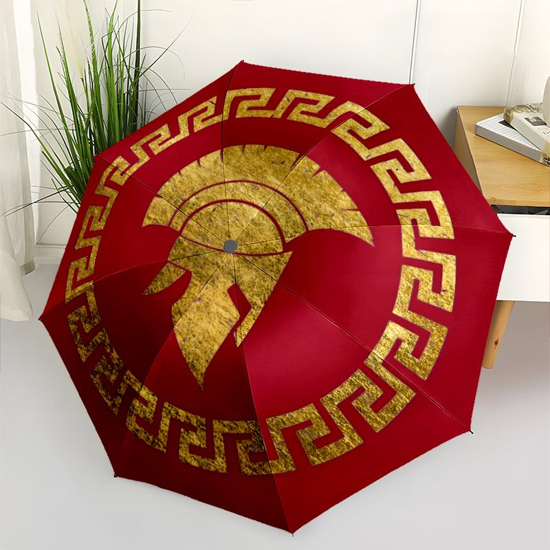 Gladiator Helmet Fashionable Automatic Opening/Closing Folding Umbrella. Portable and Foldable, Ideal for Gift, Travel, and Daily Use.