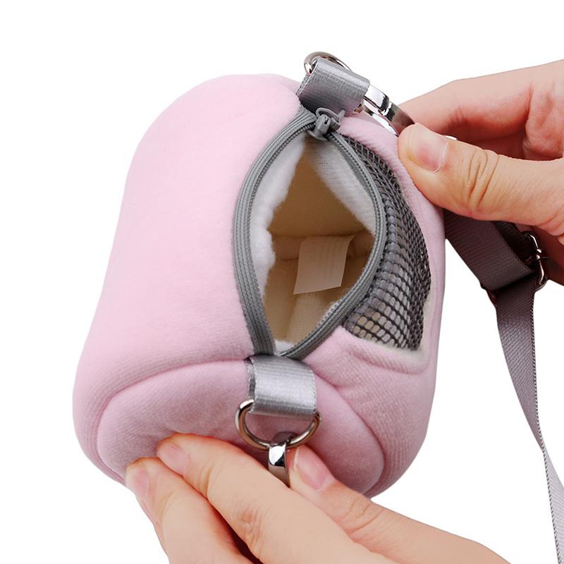 Přenosné tašky pro křečka Taška přes tělo Cylindrový design Praktické cestování do domu Přenosná veverka Viditelná síťovina Klec pro domácí mazlíčky