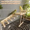 Wooden Bird Toy with Climbing Ladder Swing Long-tailed Parrot Cage Accessories Wood Parrot Swing Climbing Stand for Cockatiels