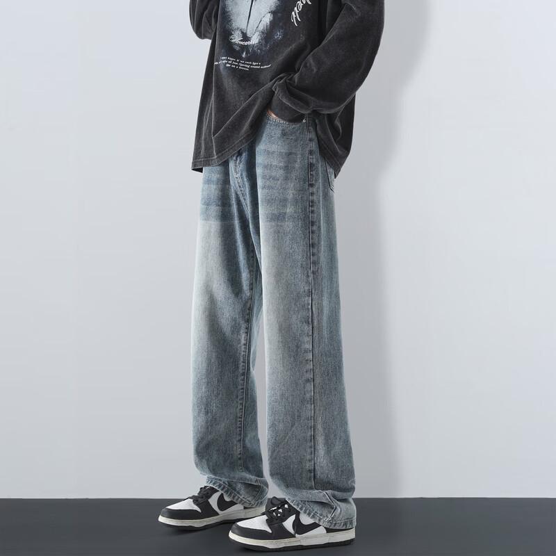 MAYBEYOND Men's Loose Fit Straight Leg Jeans