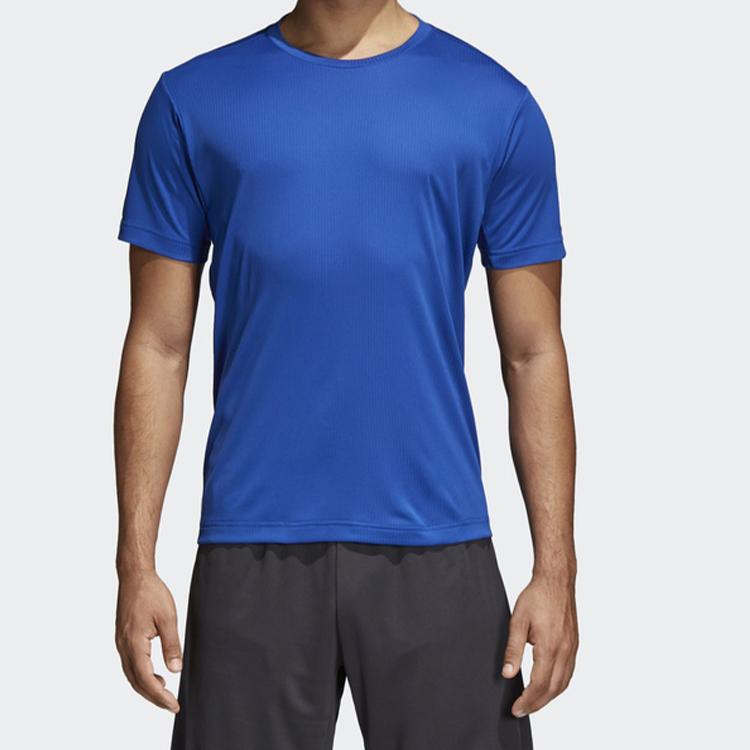Adidas Round Neck Sports Short Sleeve T-Shirt Men Tops Blue CE0814
