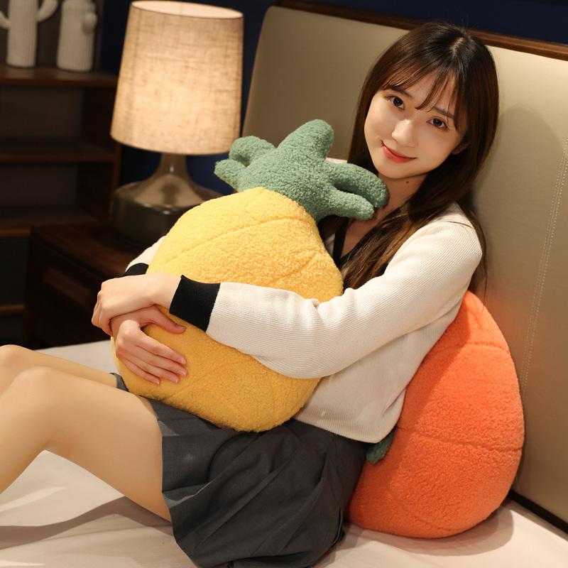 35-45cm Strawberry Pineapple Orange Plush Toy Shy Figured Baby Fruit Plant Plushie Squishy Toys Props Kids Gift