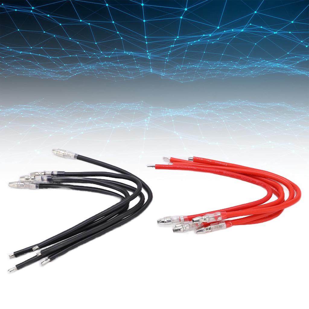 10pcs RC Brushed Motor Cables, 4mm Banana Plug Connector Extension Cable Wire, 16AWG Silicone Wire for Axial Scx10 and Redcat Gen8 RC Motors