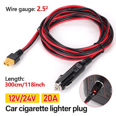 12V 24V 20A Insurance Car Cigarette Lighter To XT60 Female Charging Cable Connecting Wire for Car Power Battery Charging