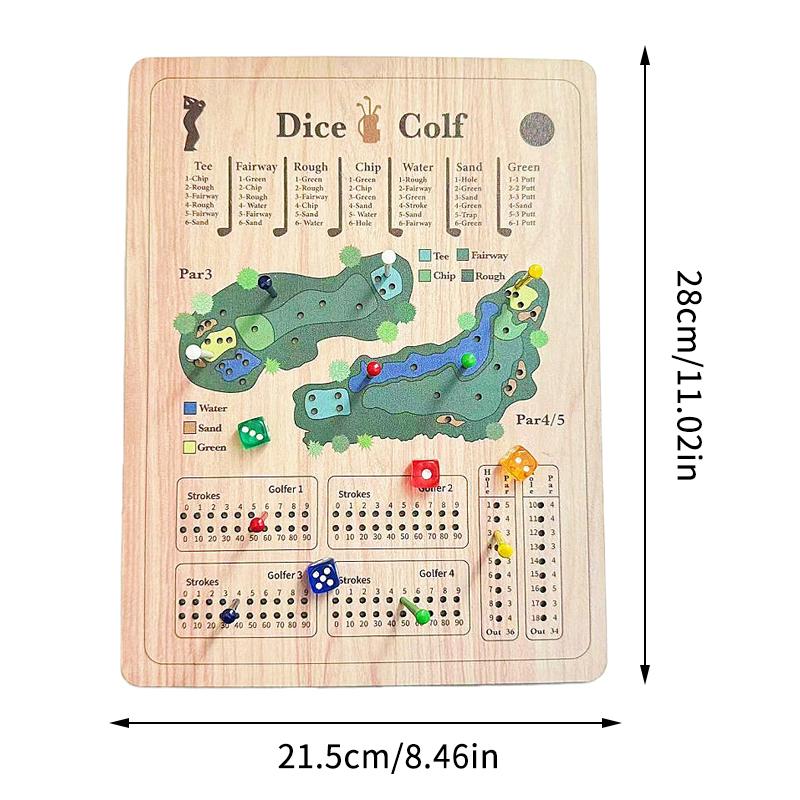 Würfel-Golfspiel, Golf-Brettspiel, Ein Golf-Würfel-Brettspiel, Holz-Tisch-Golf-Würfelspiel, Lustiges, herausforderndes Golf-Würfelspiel