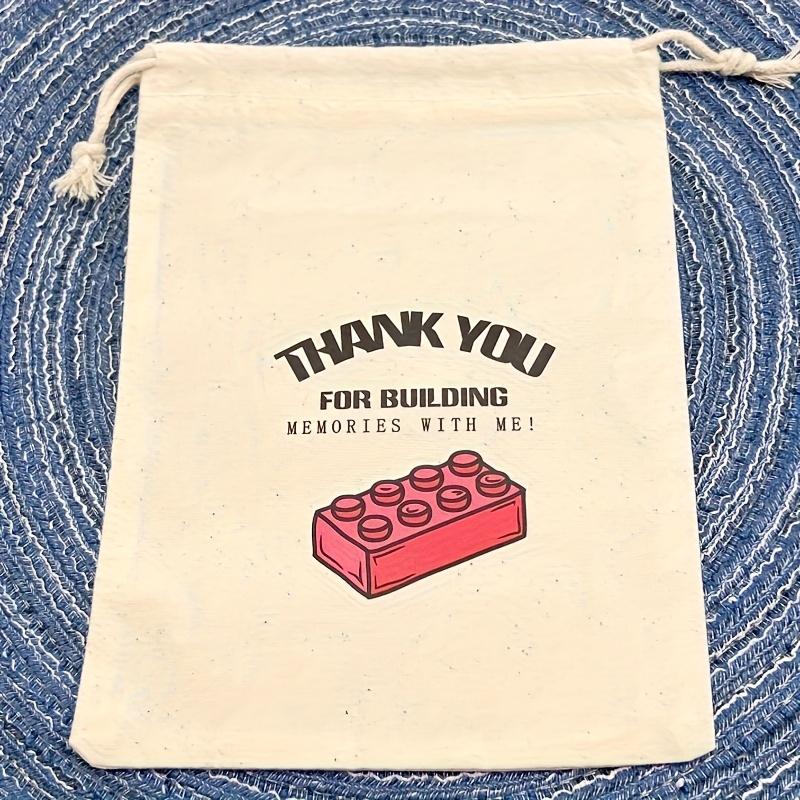 

1/2pcs Brick Theme Party Drawstring Bags Retro Industrial Style flax Gift Bags Holiday Storage Pouches Multi-Purpose Bags one size fits all
