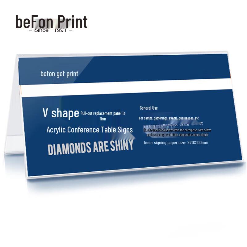 Deyin Acrylic Double-Sided V-Shape Table Sign Holder