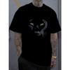 European Sizes 3D Print Oversized Men'S T-Shirt Featuring a Trendy Street Style Black Panther Design, Loose Fit