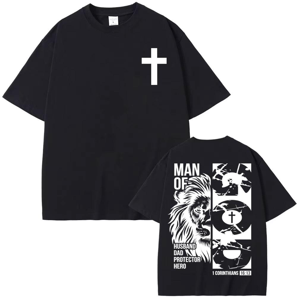 

Unisex of God Aesthetic Christian Lion Graphic T Shirts Unisexs Women Harajuku Y2k Vintage Tshirt Casual High Quality Cotton T Shirt XL