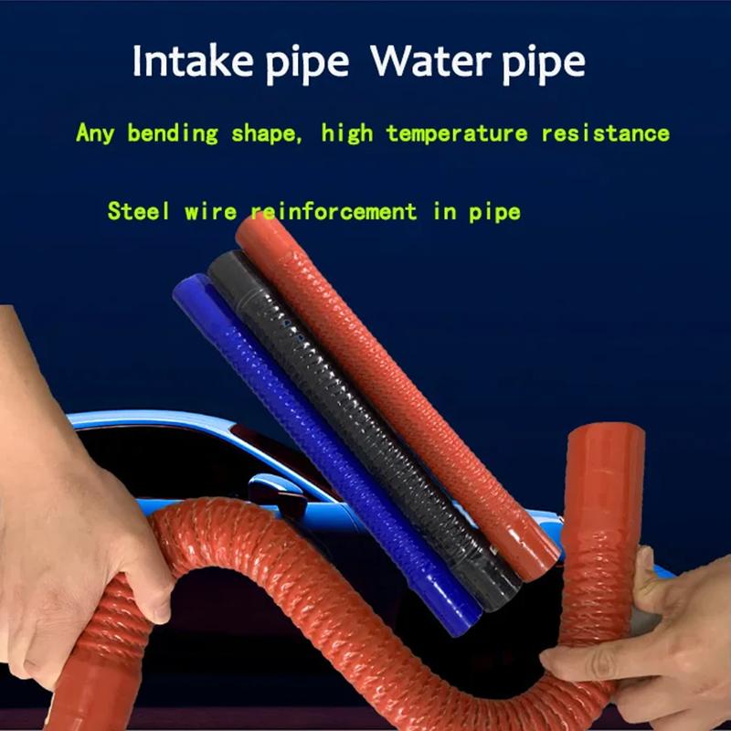 Universal ID30-100mm Silicone Flexible Hose Air Intake Pipe Length 400-700mm Radiator Tube High Pressure Temperature 2 Clamps