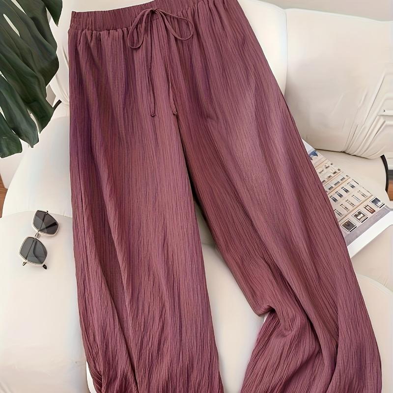Comfortable Women's New Spring Summer Business Casual for Women Pants  Style Fashion Commute Elegant Purple for Lotus Root Pink Wide-Leg Pants
