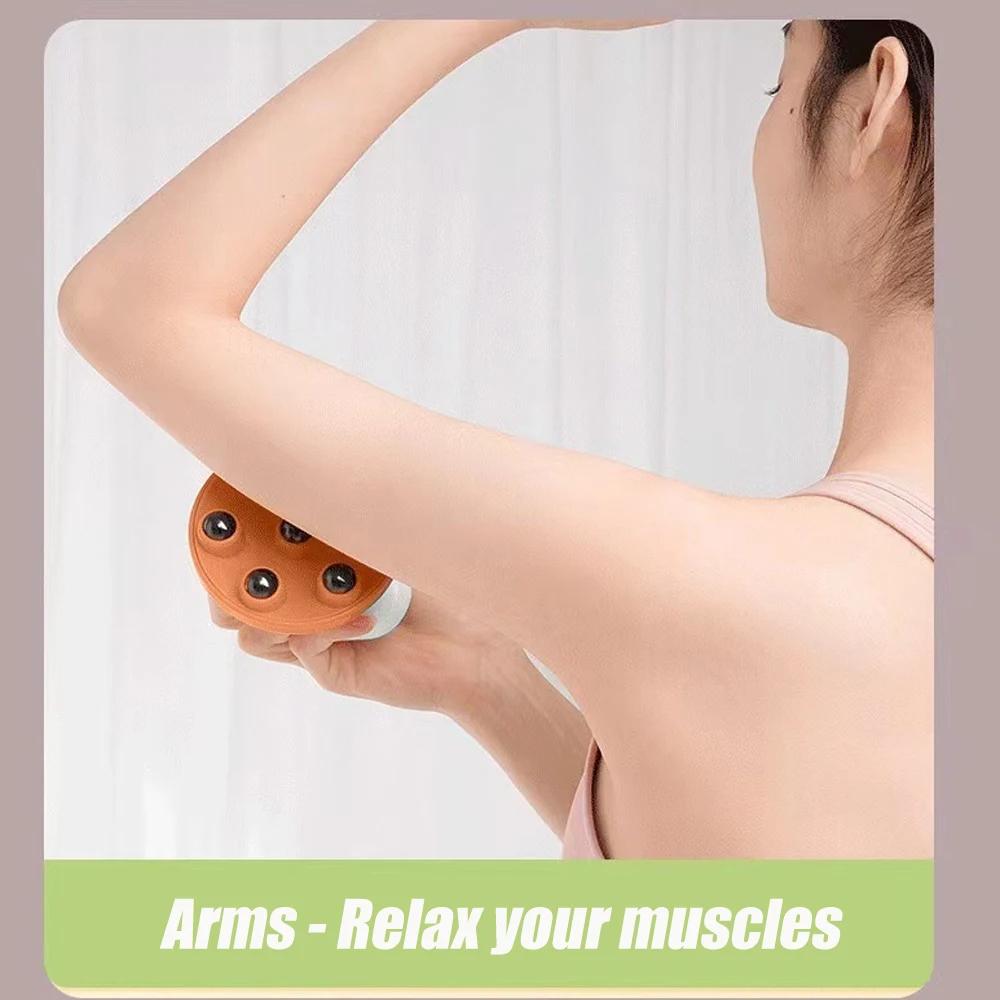 7 Bead Ball Hand Held Massager 360-degree Metal Roller Face Lifting Cellulite Massage Magnetic Beads Muscle Pain Relief Massage