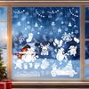 Christmas Pvc Static Cling Window Stickers With Snowman For Display Festive