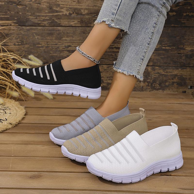 Fashion Lightweight Breathable Mesh Sneakers for Women Soft Sole Knitting Casual Shoes Woman Summer Comfortable Slip On Walking Shoes