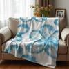 Blue Rose Watercolor Cartoon Anime Print Flannel Blanket Soft Warm Throw for Kids Bedroom Sofa Christmas Office Car