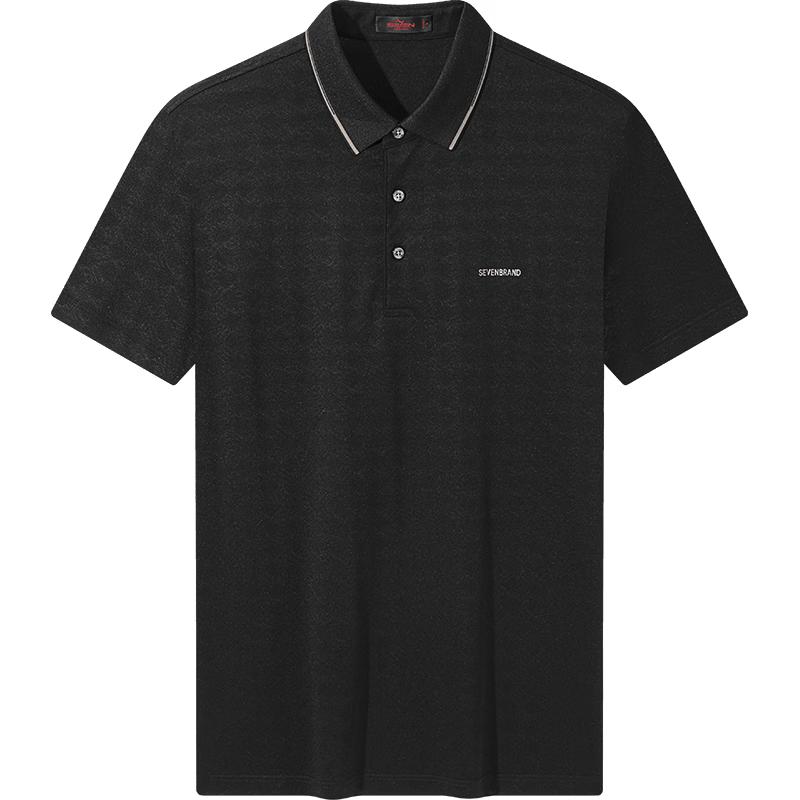 Seven Brand Men s Linen Blend Jacquard Short Sleeve Polo Shirt XL