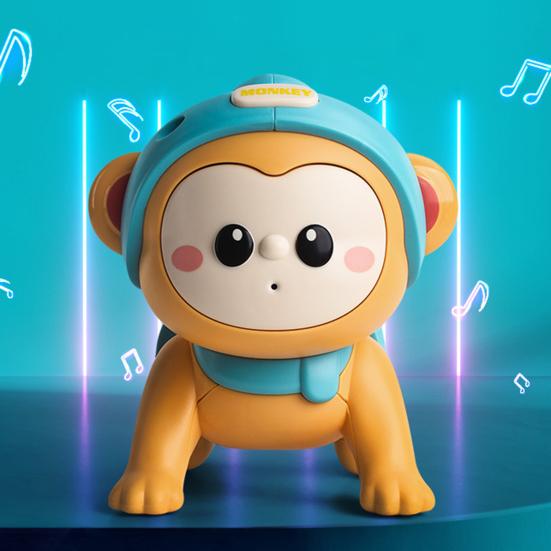 Electric Crawling Animal Toy with Music 0-1 Toddlers Boys Girls Educational Cartoon Monkey Koala Crawling Learning Recording Musical Interactive Toy