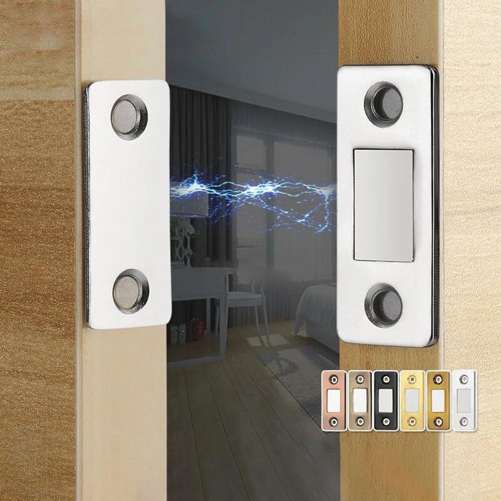 4 Sets Strong Magnetic Cabinet Catches Magnet Door Stops Hiddens Door Closer With Screw For Closet Cupboard Furniture Hardware
