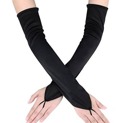 Wedding Sun Protection Fingerless Gloves Dress Performance Party Seamless Mitten Long Gloves