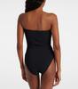 2024 Stylish Black & White 3D Floral Bandeau One-Piece Swimsuit for Women