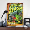 Captain Flash Vintage Comic Book Cover Metal Poster Customized Wall Art Retro Vintage Tinplate Signs for Home Decor Items Room