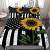 Yellow Flower Duvet Cover Set Sunflower Bedclothes Sunflower Fields With Sunset Printed Botanical Flowers Polyester Bedding Set