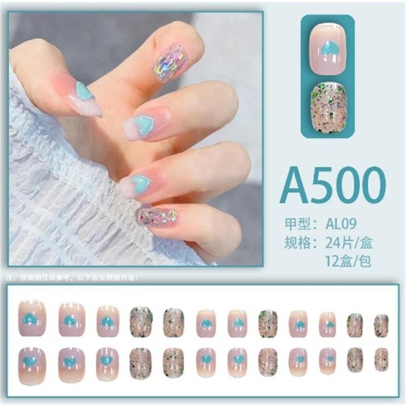 Whitening wearable nails, high-end, flashy, sweet, cool, simple, royal and hot girls wear nails in the new year in autumn.