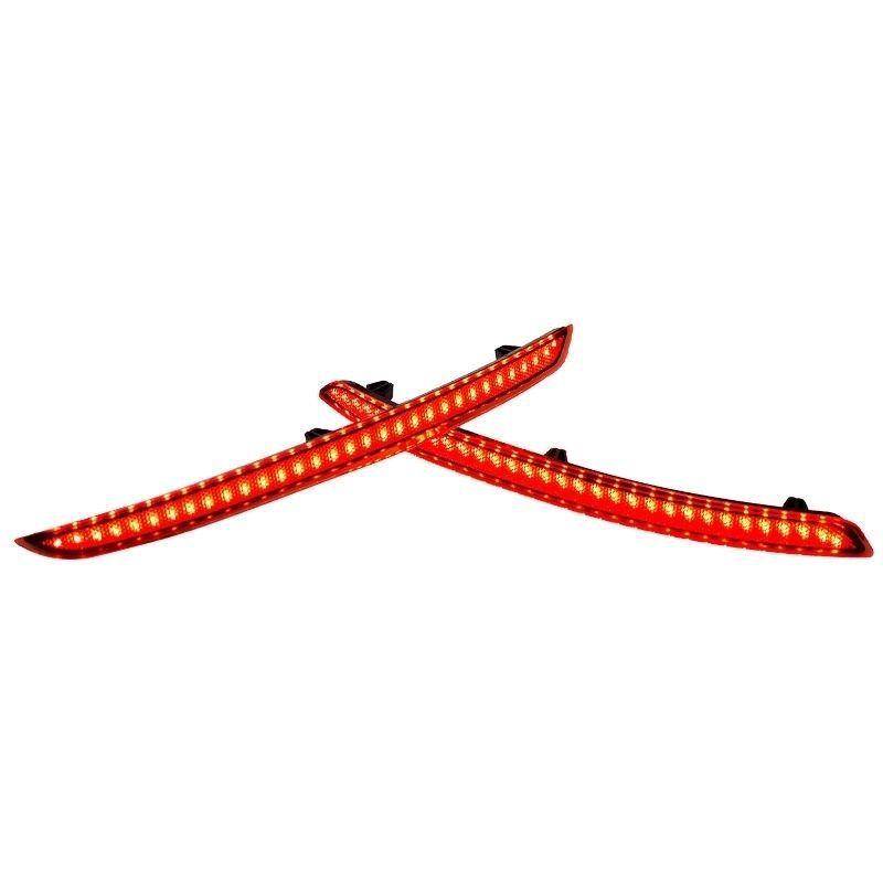 Compatible with 2010-2025 Volkswagen CC Models: Rear Bumper Brake Light with Flowing Turn Signal and Flashing Warning.