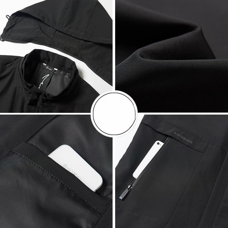 Męska kurtka wiosenno-jesienna dla mężczyzn w średnim wieku, strój taty, kurtka z kapturem zapinana na zamek, odporna na zużycie, casualowa