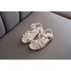 Nuovi sandali principessa aperti in stile coreano con perle per l'estate per bambine, scarpe da spettacolo per bambini piccoli, medi e grandi