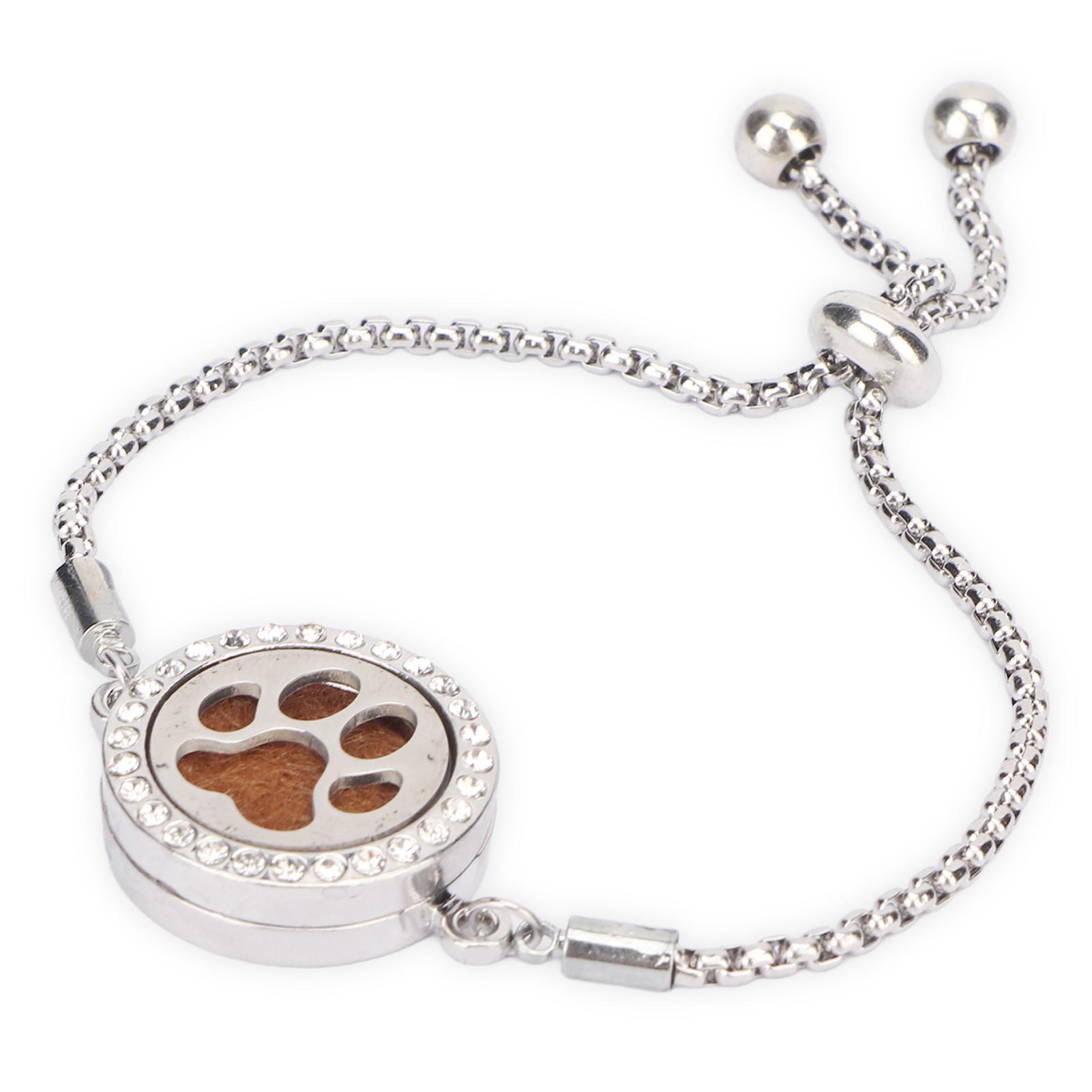 

Браслет-диффузор из нержавеющей стали с эфирным маслом, регулируемый браслет-медальон для ароматерапии с магнитом