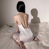 Yiyue Sexy Silky Suspender Nightgown Ladies Pile Collar Sex Underwear Hollow Small Chest Loungewear Pajamas 8358