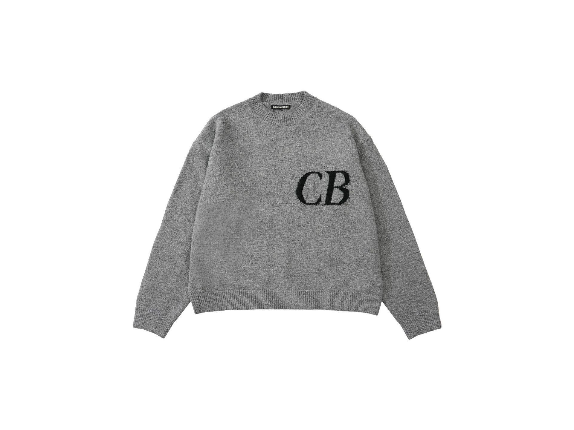 

CB Trendy Minimalist Logo Жаккардовый свитер - унисекс, свободный крой, круглый вырез M