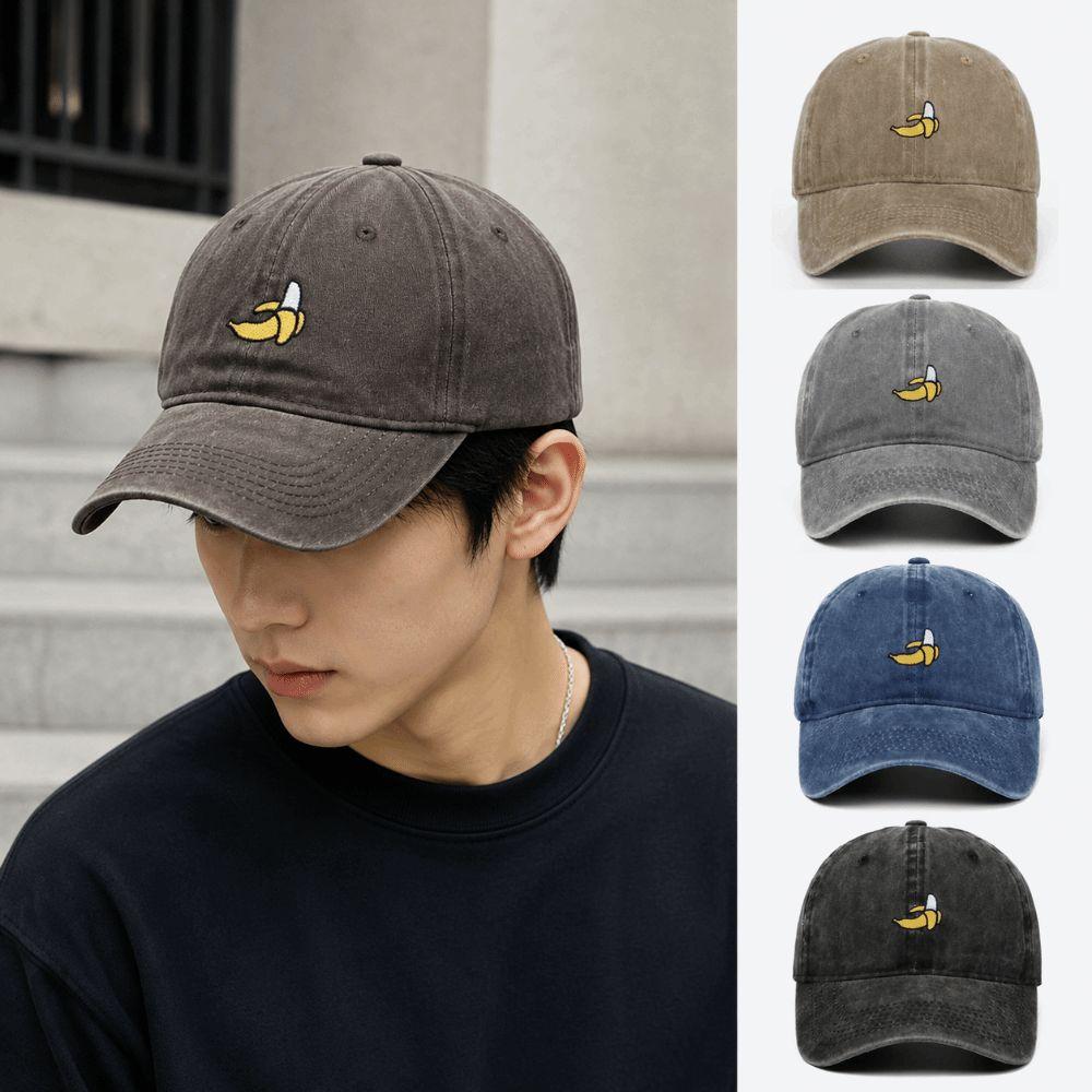 Adjustable Baseball Hat Banana Embroidered Sun Protection Hat Fashion Duck Tongue Hat  Outdoor